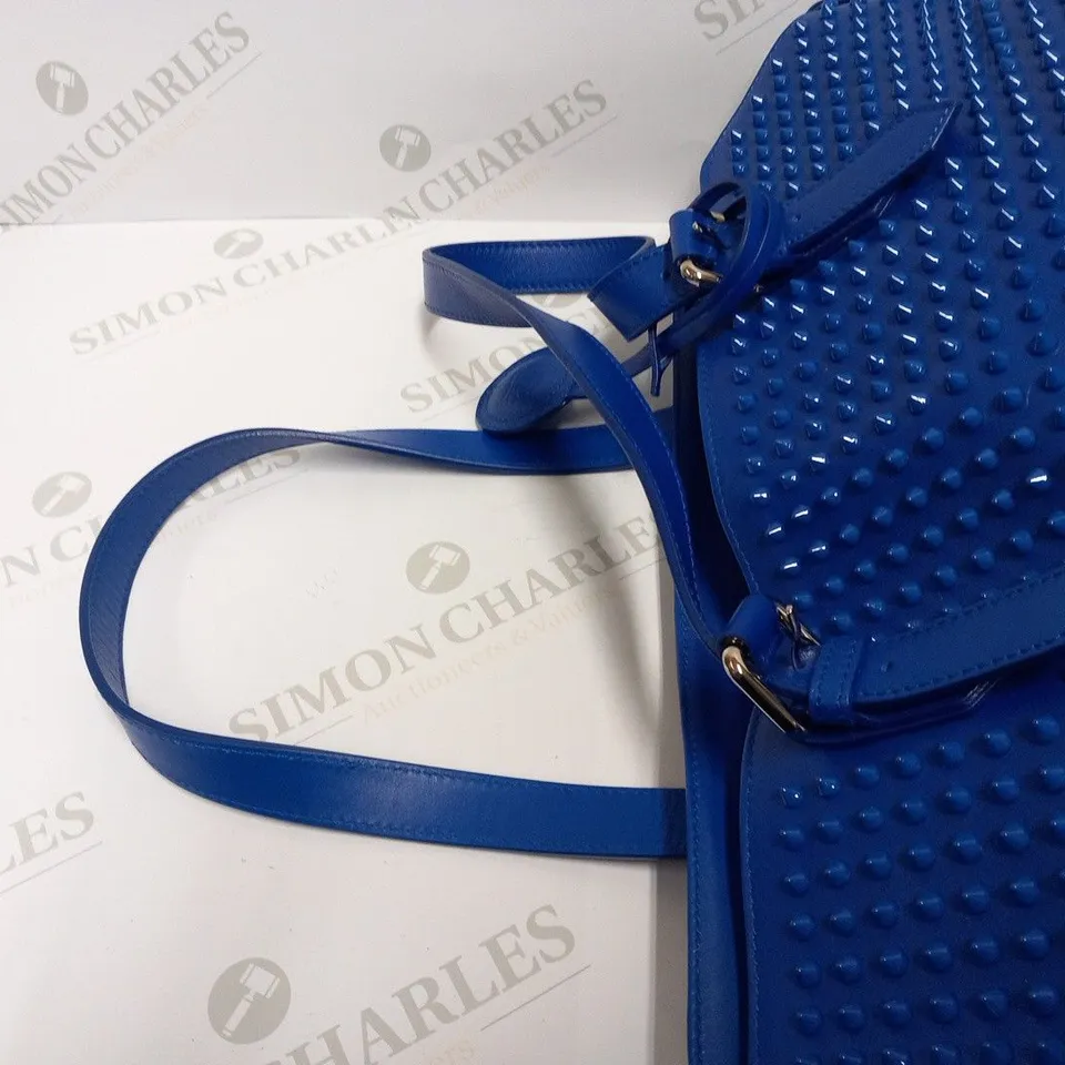 CHRISTIAN LOUBOUTIN SYD SHOPPING SPIKES TOTE BAG COBALT BLUE