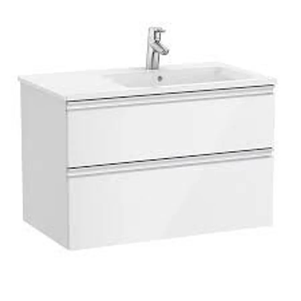 BRAND NEW BOXED ROCA THE GAP 800MM R/H VANITY UNIT 2 DRWS - GLOSS WHITE