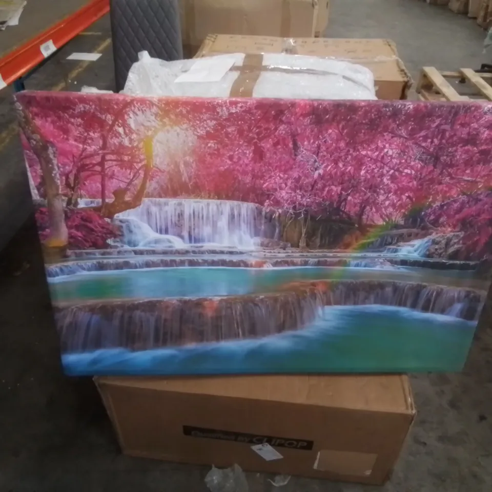 PINK TREE BEAUTY 3 WATERFALL - WRAPPED CANVAS