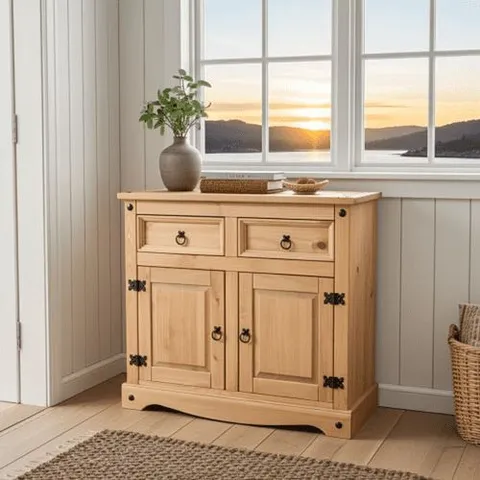 BOXED PUEBLA WAXED PINE SMALL SIDEBOARD CR915