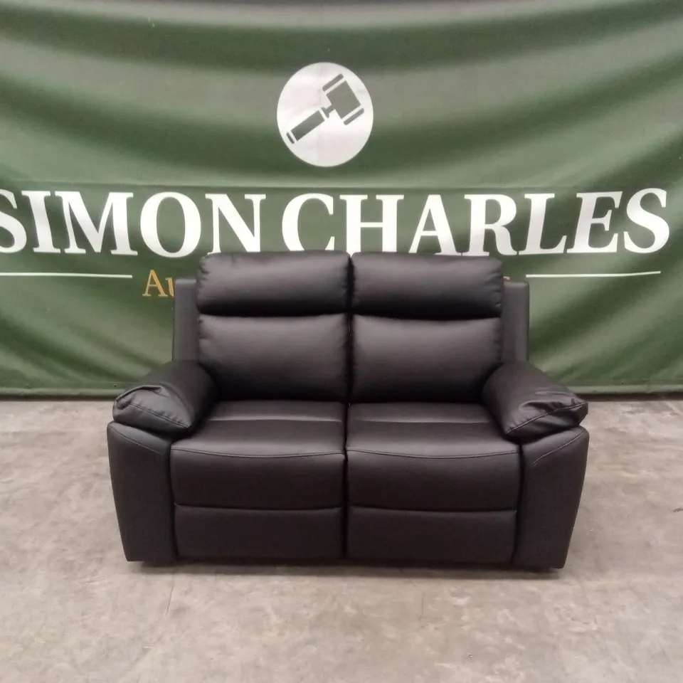 EDISON 2 SEATER LUXURY FAUX LEATHER MANUAL RECLINER SOFA RRP £649
