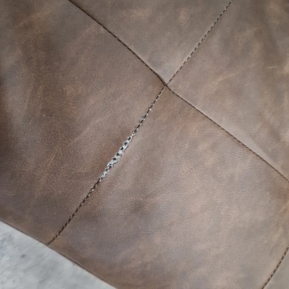 BROWN FAUX LEATHER 3-SEATER SOFA WITH ELECTRIC RECLINING CHAIR