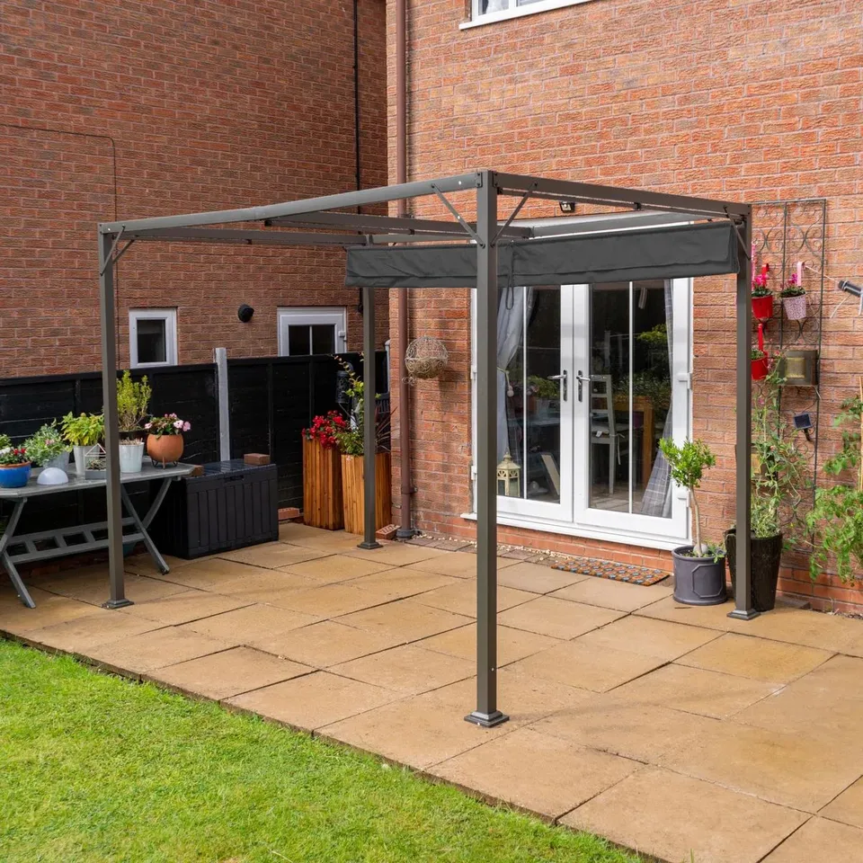 BOXED CARIE MANHATTAN 2.3m x 3m STEEL PERGOLA (1 BOX)