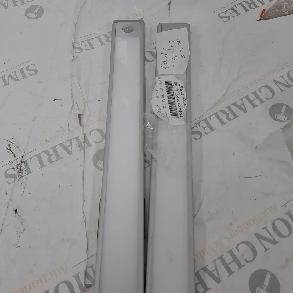 SET OF 2 SFIXX USB RECHARGEABLE MOTION SENSOR LIGHTS IN SILVER