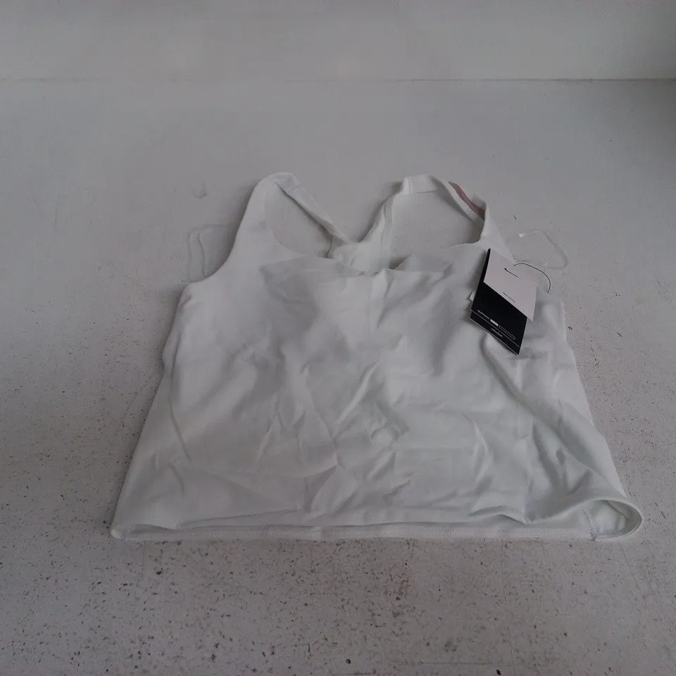 NIKE PADDED WOMEN'S TRAINING TANK TOP – WHITE, SIZE M
