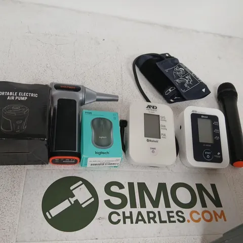 ASSORTED HOMEWARE AND ELECTRICAL PRODUCTS TO INCLUDE; – BLOOD PRESSURE MONITOR, AIR PUMP AND ACCESSORIES