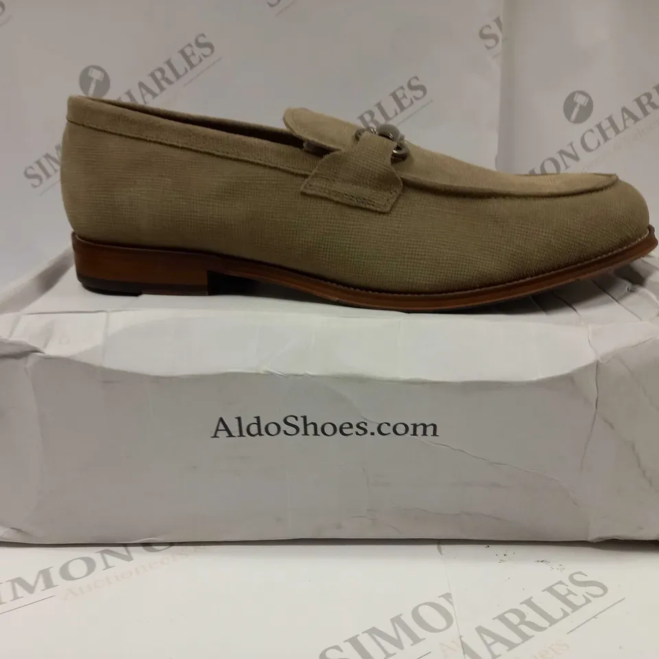 BOXED PAIR OF ALDO HARTHEFLEX LOAFERS UK SIZE 13