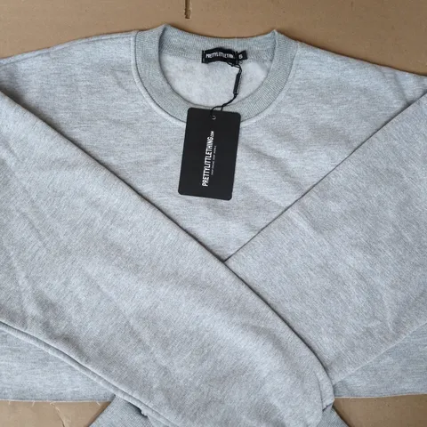 PRETTY LITTLE THING GREY ULTIMATE CROPPED SWEATER SIZE SMALL