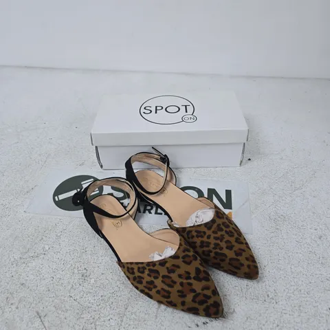 SPOT ON LEOPARD PRINT SLINGBACK HEELS, UK 8