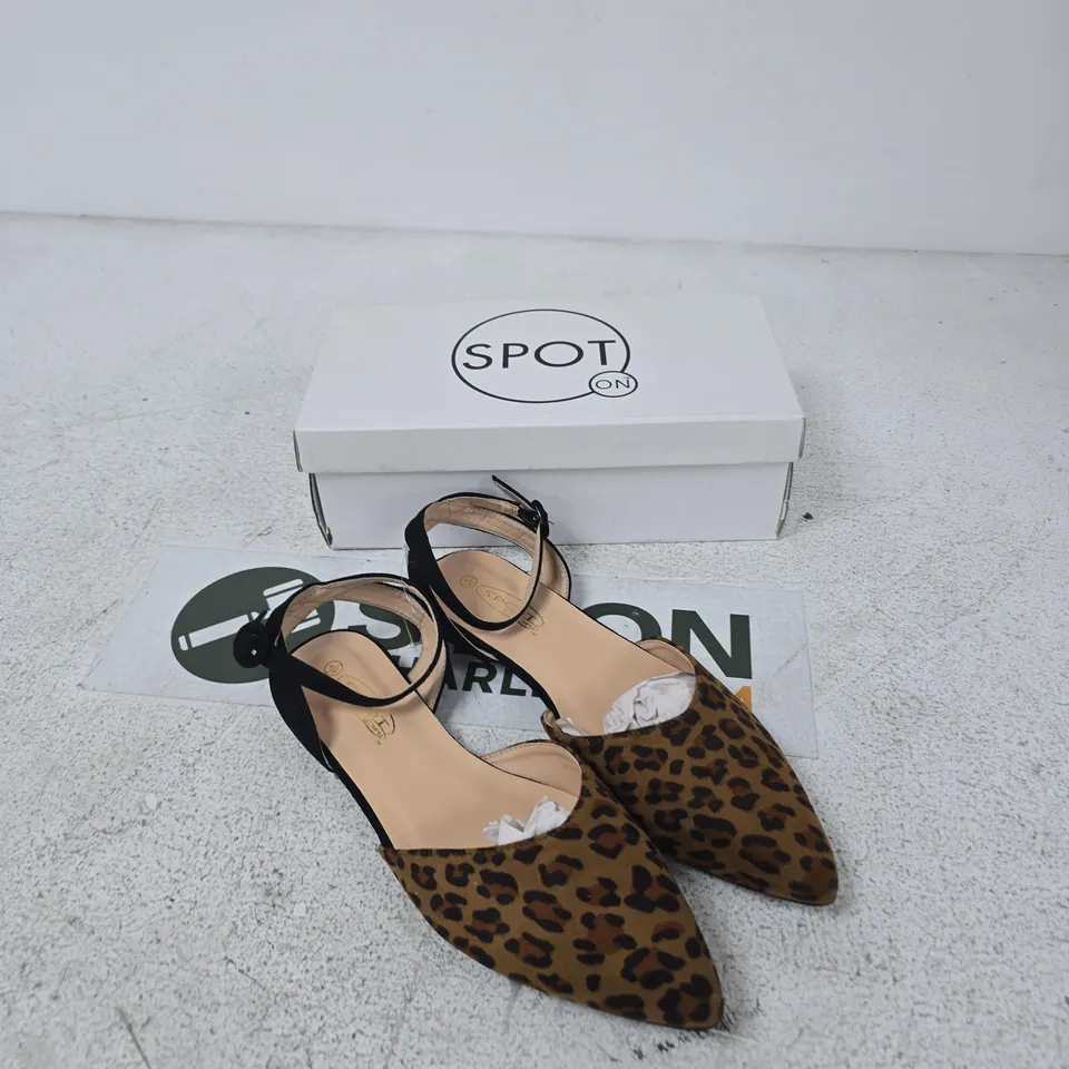 SPOT ON LEOPARD PRINT SLINGBACK HEELS, UK 8