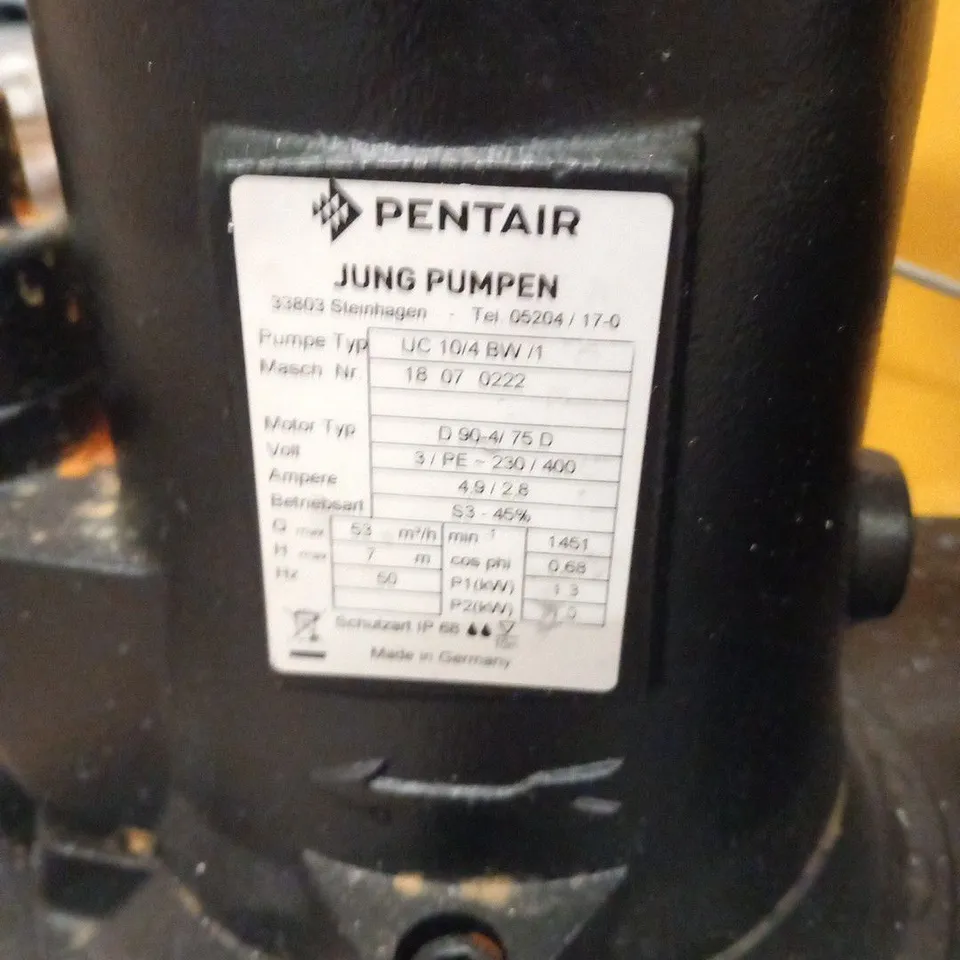 PENTAIR JUNG PUMPEN UC 10/4 BW/1 SEWAGE LIFTING STATION