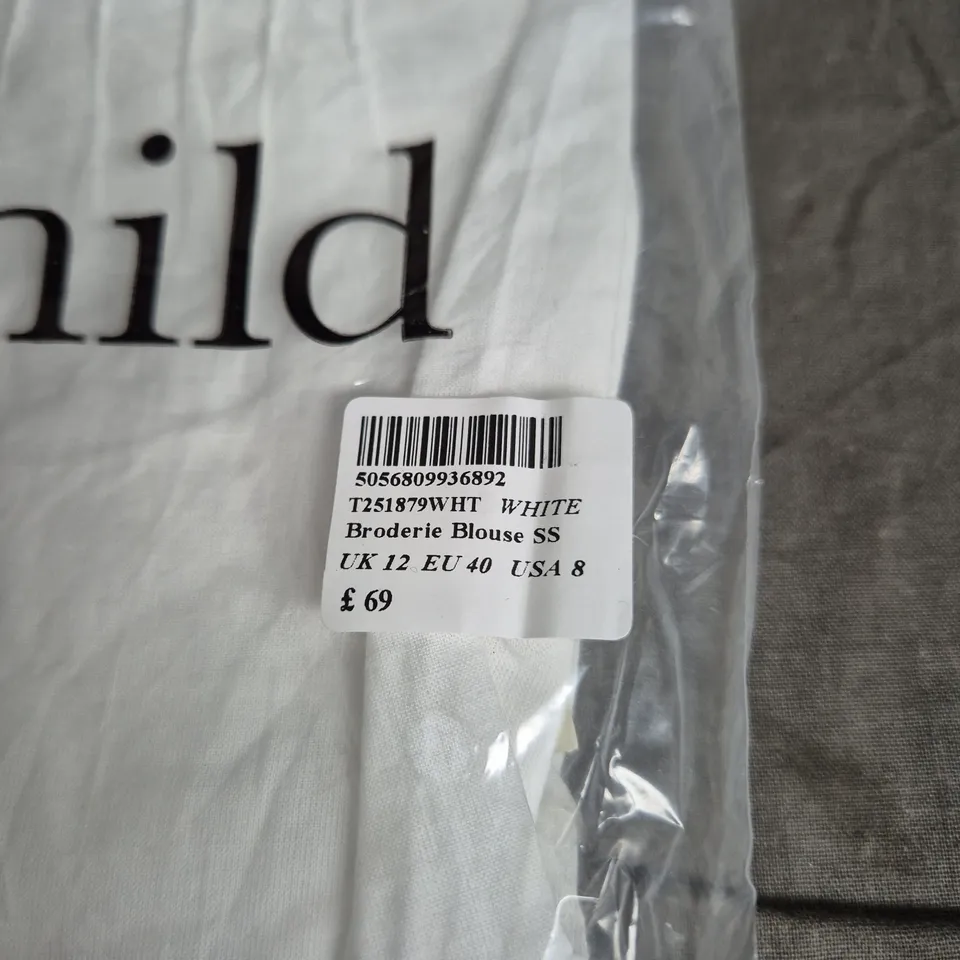 NOBODY'S CHILD WHITE BRODERIE BLOUSE – UK 12