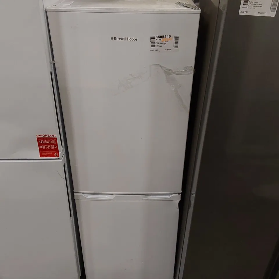 RUSSELL HOBBS RH50FF145 LOW FROST FRIDGE FREEZER, 113L FRIDGE, 61L FREEZER - WHITE (50CM WIDE, 145CM HIGH) - COLLECTION ONLY