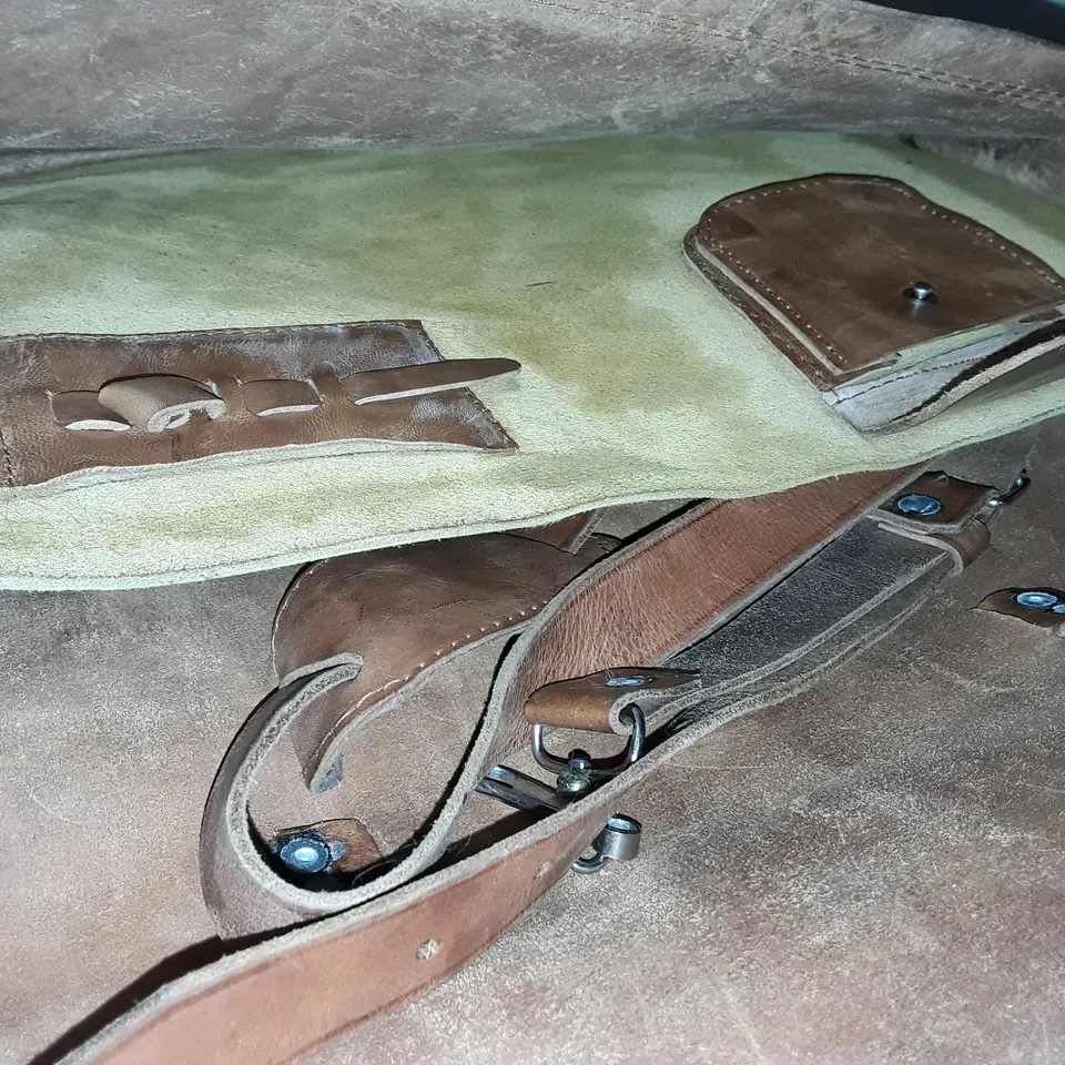 BROWN LEATHER EFFECT SATCHEL