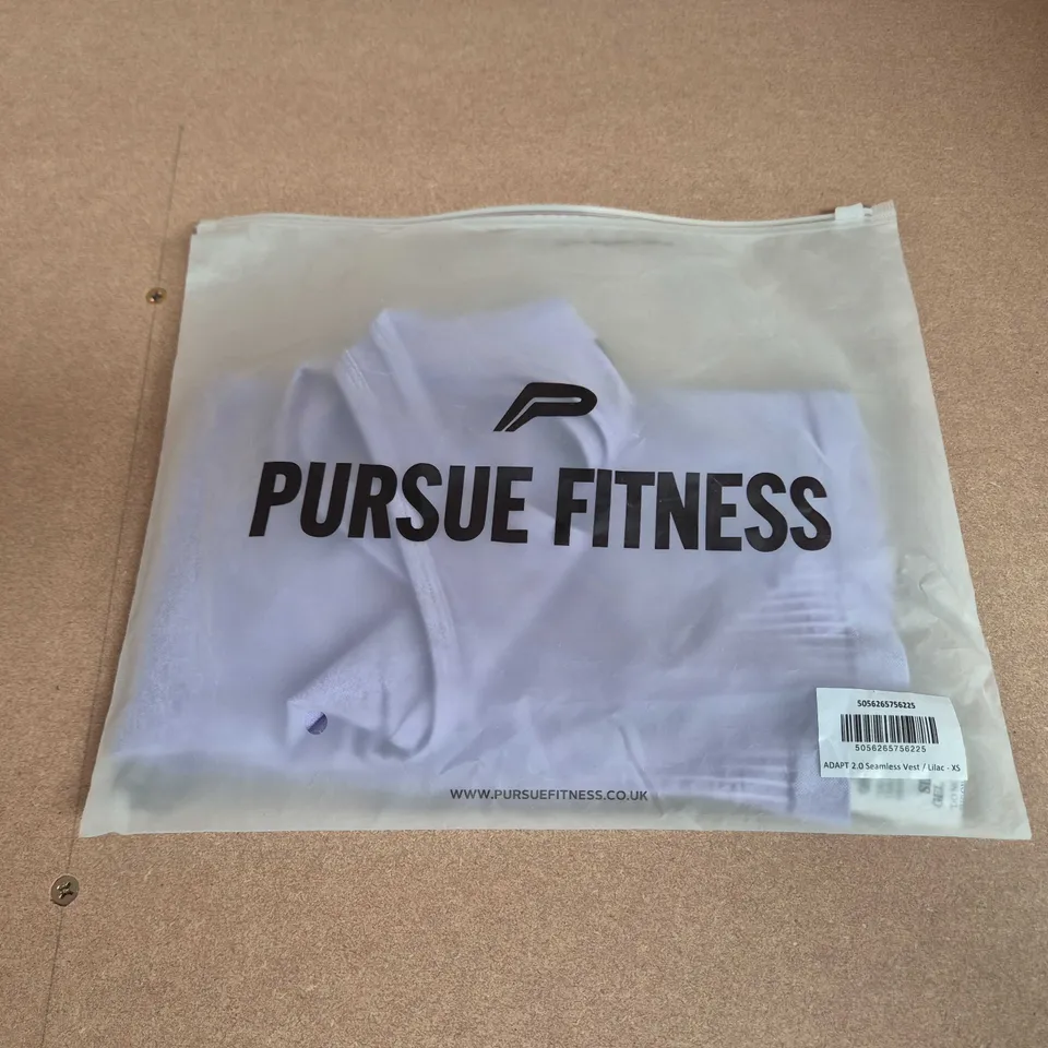 BAGGED PURSUE FITNESS ADAPT 2.0 SEAMLESS VEST IN LILAC - XS