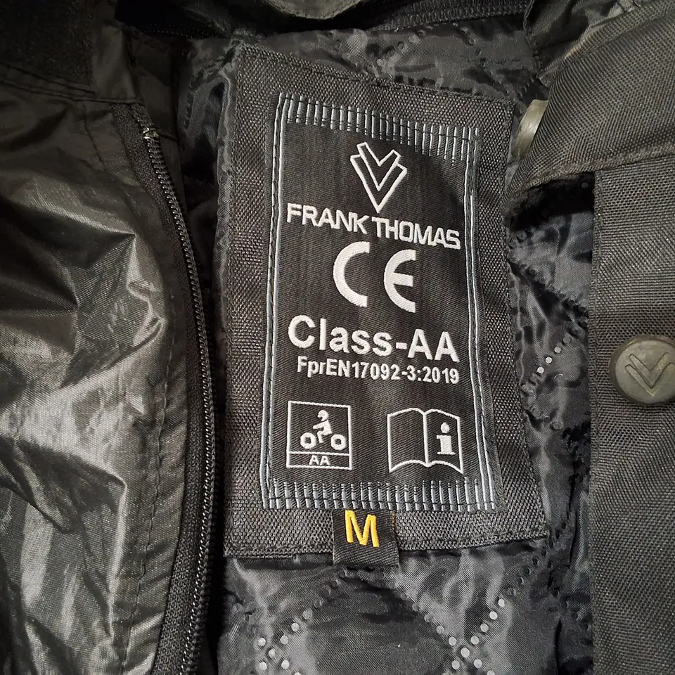 FRANK THOMAS CE CLASS-AA MOTORCYCLE JACKET, UK SIZE M