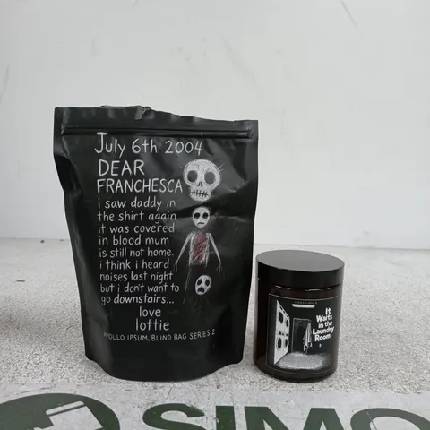 BLIND BAG SERIES 2 – APOLLO IPSUM WITH IT WAITS IN THE LAUNDRY ROOM CANDLE
