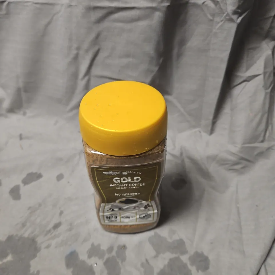 3 X GOLD INSTANT COFFEE JAR WITH YELLOW CAP