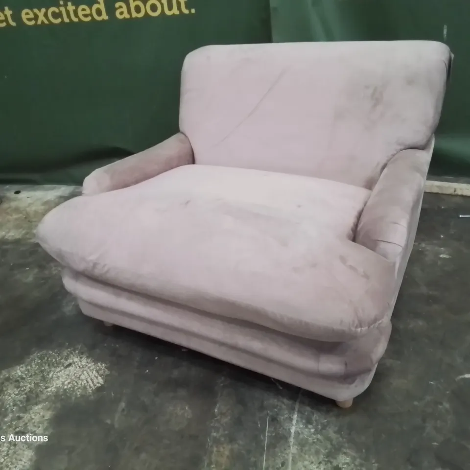 DESIGNER SNUGGLER CHAIR ROSE PINK VELVET