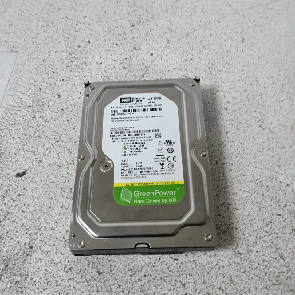 Western Digital 1TB GreenPower Internal Hard Drive (WD10PURX) – 3.5"