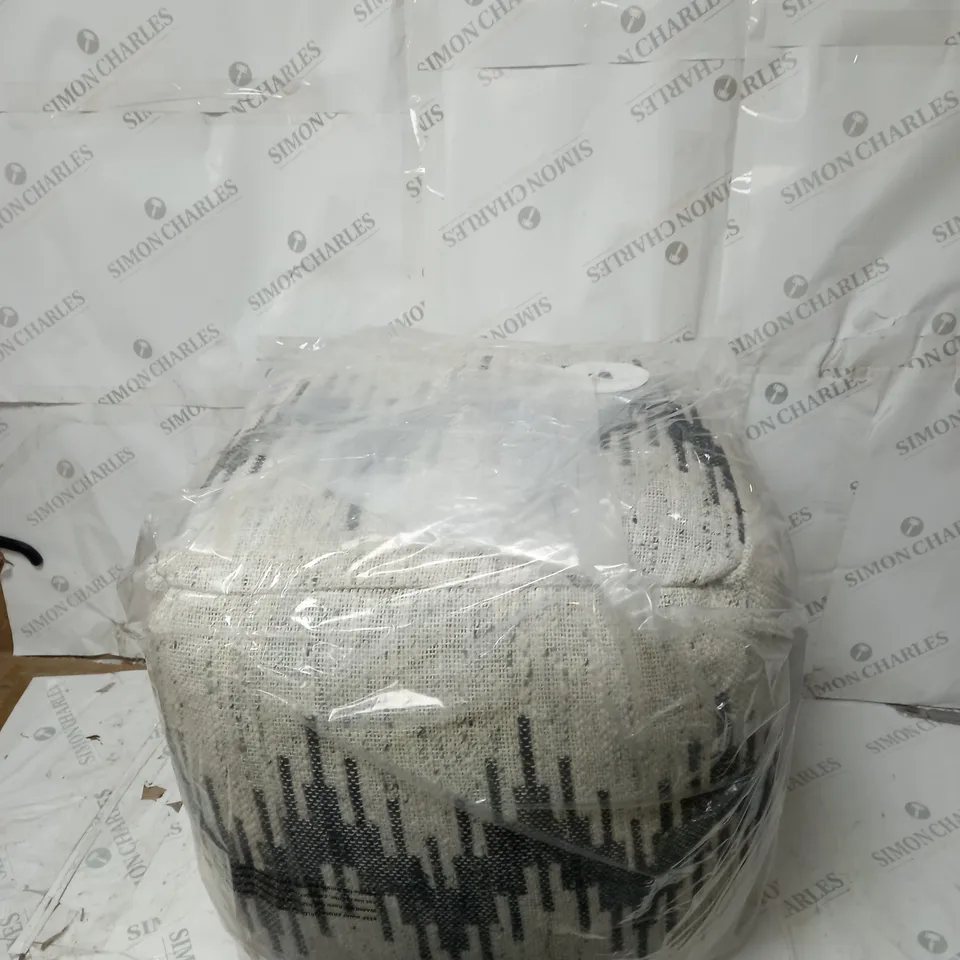 BOXED K BY KELLY HOPPEN ZIG ZAG POUFFE - WHITE