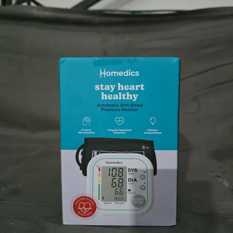 BOXED HOMEDICS STAY HEART HEALTHY AUTOMATIC ARM BLOOD PRESSURE MONITOR