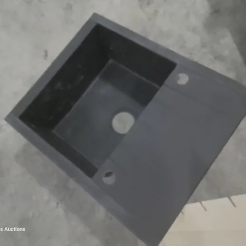 KELUAK SQUARE BLACK COMPOSITE SINK WITH COMPACT DRAINER