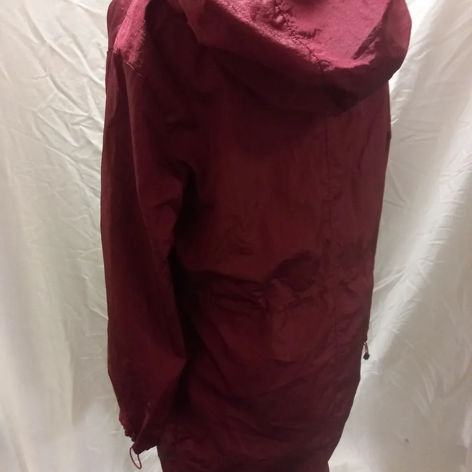 HUSH ANAFI LIGHTWEIGHT RAINCOAT, METALLIC RED - SIZE 8 