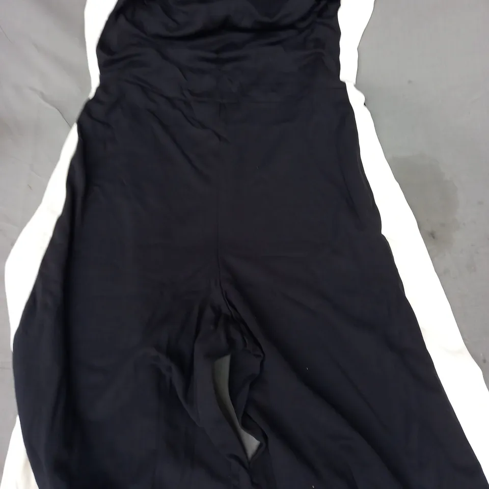 CRYSTAL KOBE JUMPSUIT IN BLACK/IVORY COMBO SIZE 2XL
