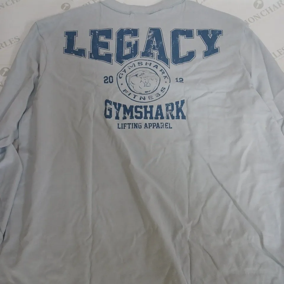 GYMSHARK LEGACY LONG SLEEVE TOP IN BLUE - LARGE