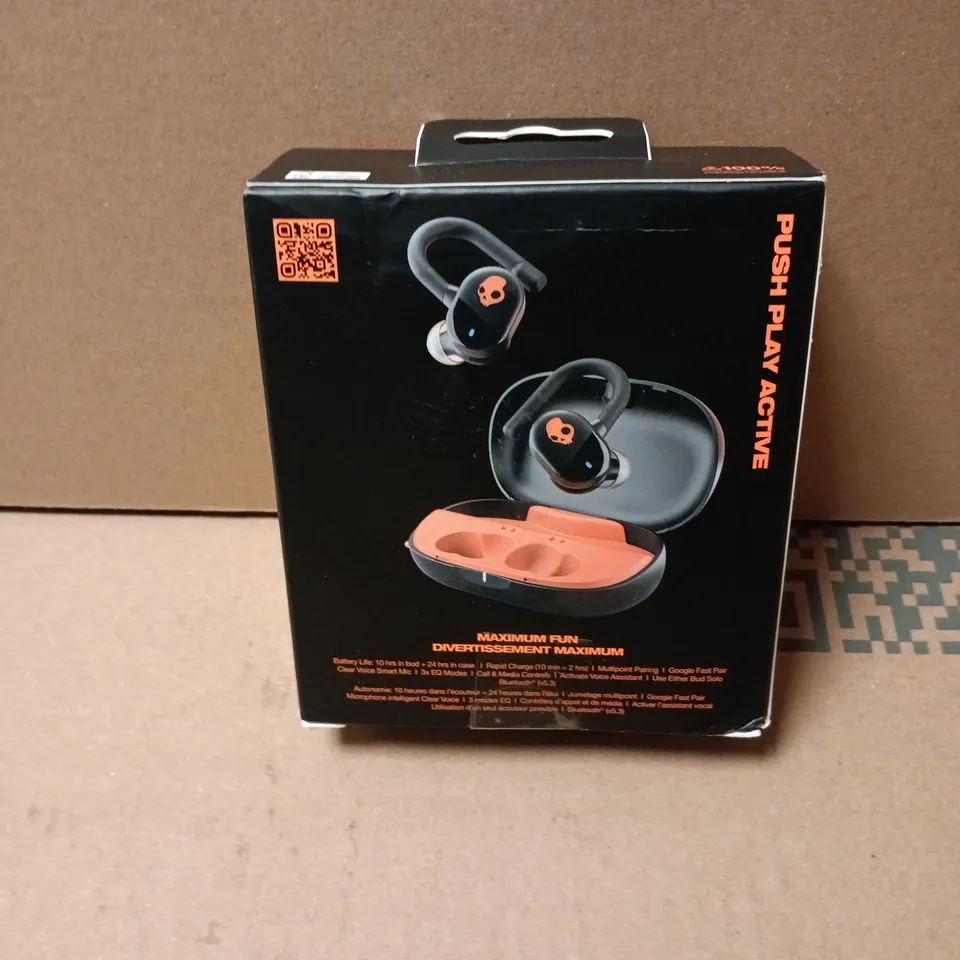 Skullcandy Push Play Active Wireless Earbuds – Black/Orange