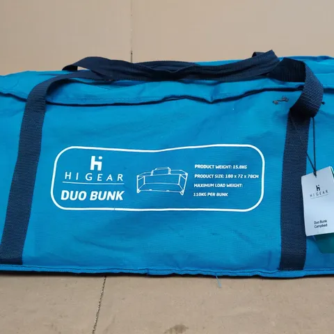 HIGEAR DUO BUNK CAMPBED – DOUBLE CAMPING BED WITH CARRY BAG