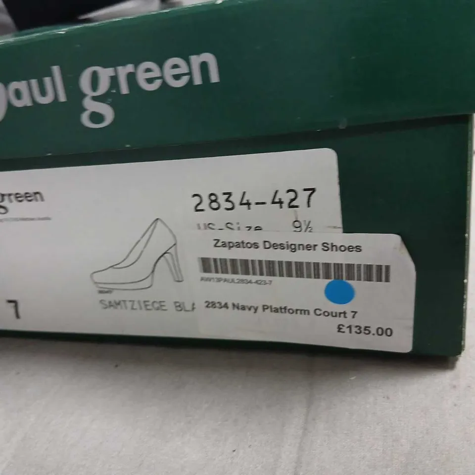 PAUL GREEN NAVY SUEDE PLATFORM COURT SHOES – UK 7