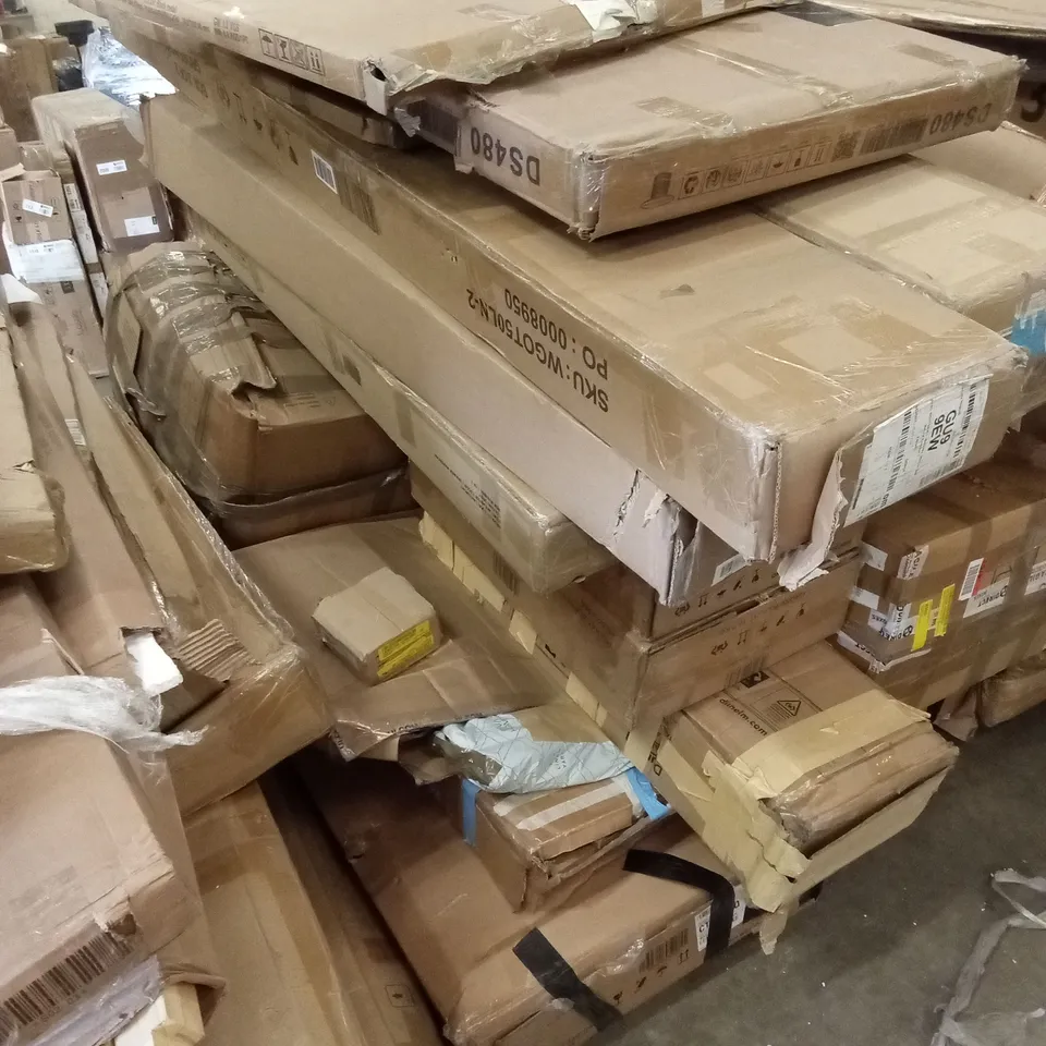 PALLET OF ASSORTED INCOMPLETE FURNITURE PARTS AND PIECES