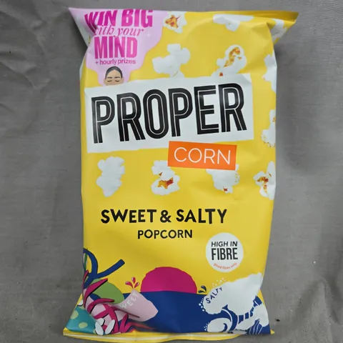 APPROXIMATELY 12 PACKS OF PROPER CORN SWEET & SALTY POPCORN