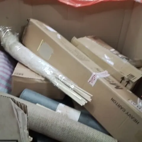 PALLET OF ASSORTED HOUSEHOLD GOODS AND PRODUCTS TO INCLUDE;AREA RUG,POPUP TENT,SHOWER MIXER
