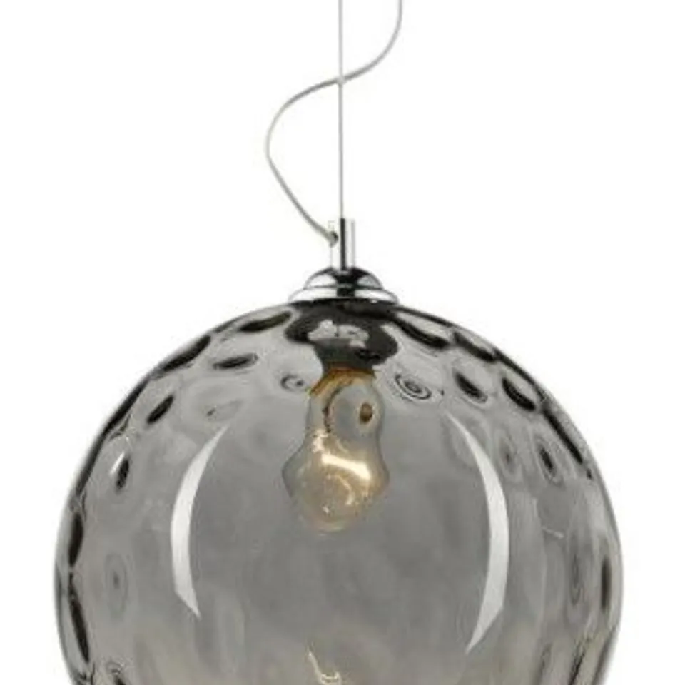 DAR AULAX 1LT GLASS PENDANT - SMOKED DIMPLE EFFECT FINISH