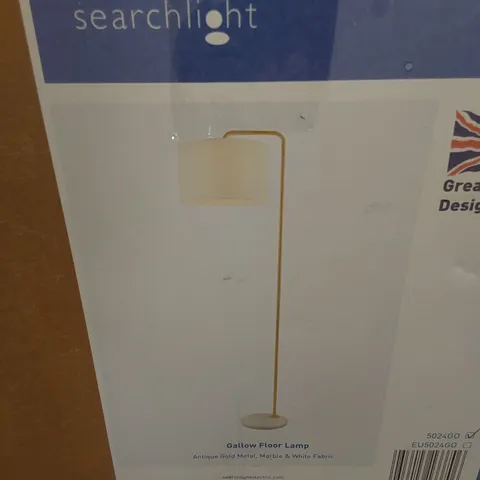 BOXED 155cm ANTIQUE GOLD FLOOR LAMP (1 BOX)