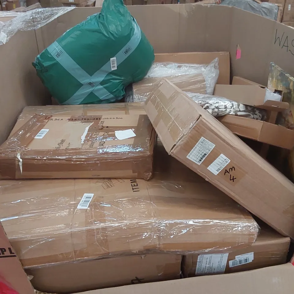 PALLET OF ASSORTED ITEMS INCLUDING: PROFESSIONAL 20 INCH SURFACE CLEANER, MERACH VIBRATION PLATE, DERW SHOWER SYSTEM, BRIWELLNA INSTANT WATER HEATING FAUCET, KIDS SCOOTER ECT