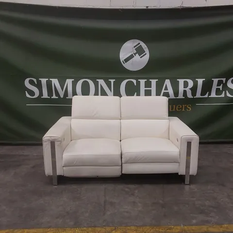 QUALITY DESIGNER ITALIAN MADE ASHLEY 2 SEATER ELECTRIC RECLINER LEATHER SOFA 