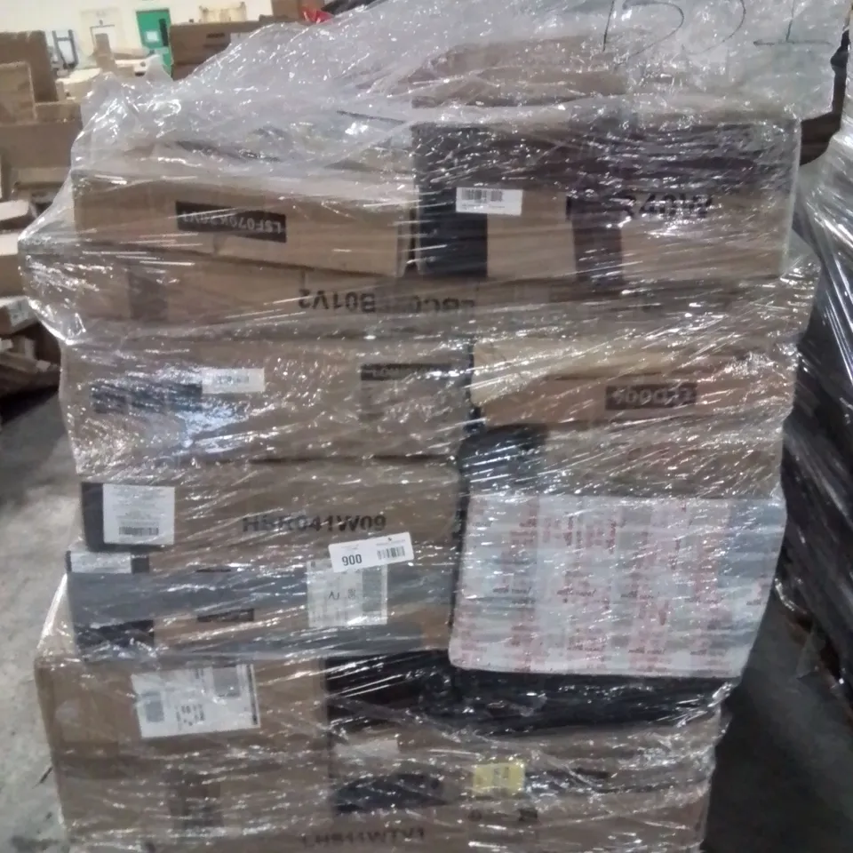 PALLET CONTAINING VARIOUS ASSORTED BOXED ITEMS TO INCLUDE: OTTOMAN BENCH, CORNER WALL BRACKETS, BOXED FURNITURE, PEDAL BIN ECT.