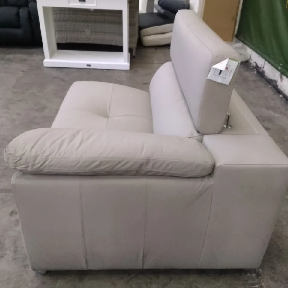 QUALITY DESIGNER LHF SOFA SECTION - IVORY LEATHER