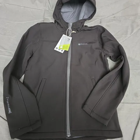 MOUNTAIN WAREHOUSE EXODUS KIDS WATER-RESISTANT SOFTSHELL JACKET, BLACK, UK 11-12 (11-12 YEARS)