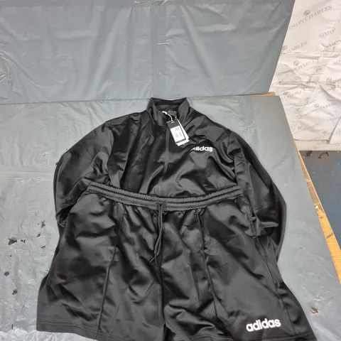 ADIDAS WOMENS ESSENTIALS SHORT AND JACKET SET IN BLACK - 2XL