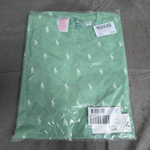 BAGGED POLO RALPH LAUREN LOUNG T-SHIRT IN GREEN - MEDIUM