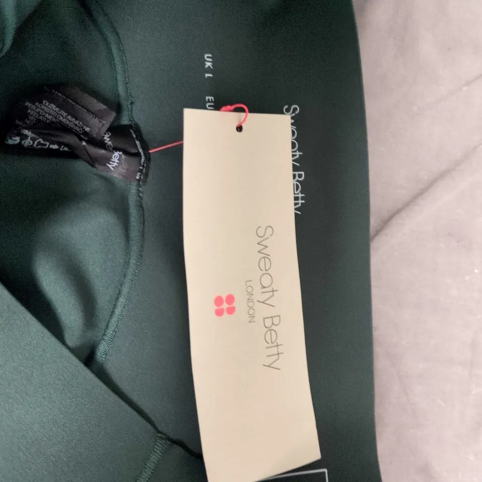 SWEATY BETTY POWER 7/8 LENGTH LEGGINGS – UK L (EU 42, US 10), DARK GREEN