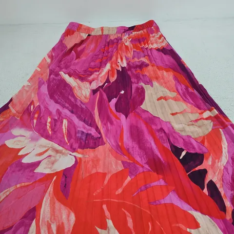 ONLY WOMEN'S MAXI SKIRT – MULTICOLOURED ABSTRACT PATTERN, UK 10 (EU 38)