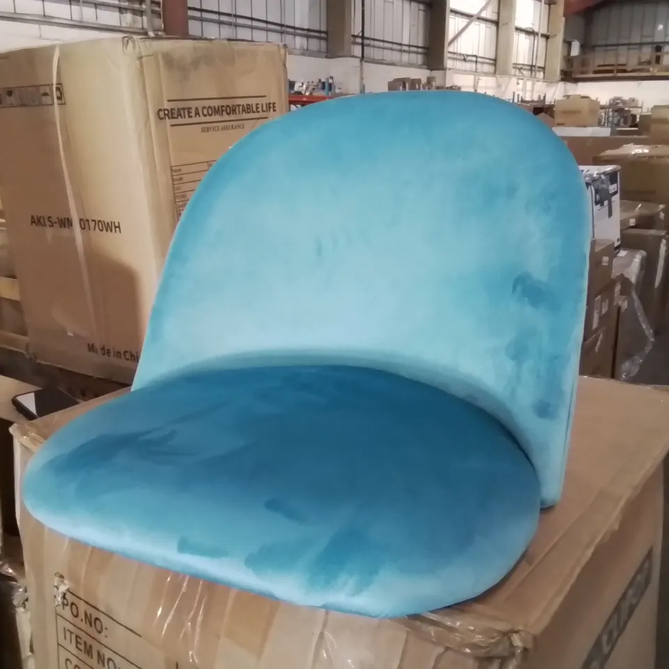 BOXED SET OF 2 SHILOH VELVET DINING CHAIRS - TURQUOISE 
