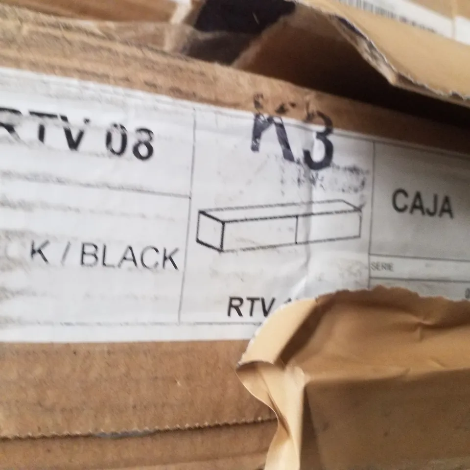 BOXED BLACK TV CABINET 