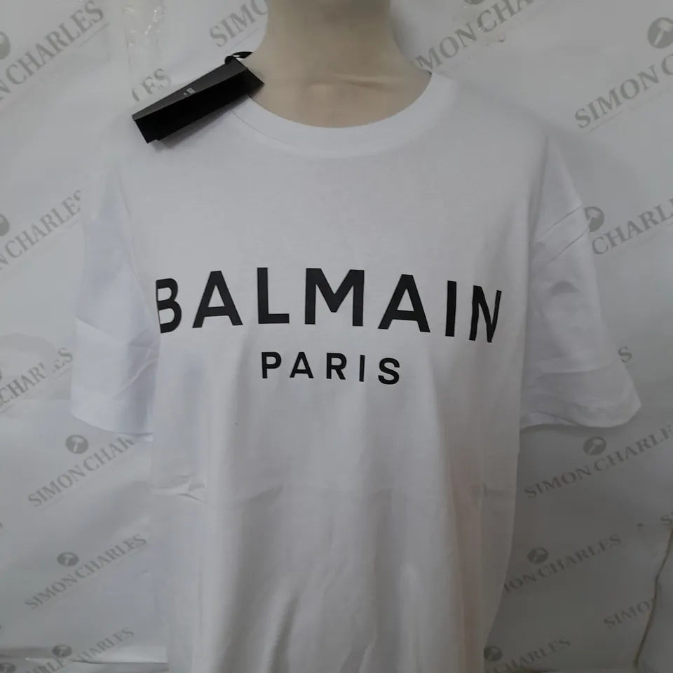 BALMAIN PARIS LOGO T-SHIRT SIZE L